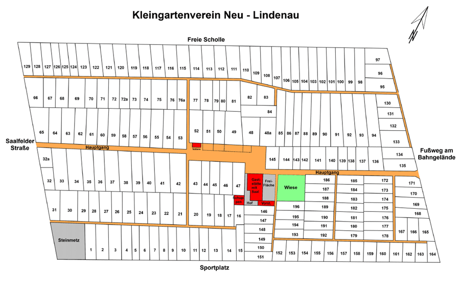 KGV Neu-Lindenau e.V. Lageplan